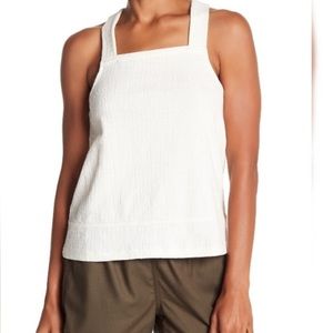 MADEWELL Apron Cross-Back Tank Top in Off-White
